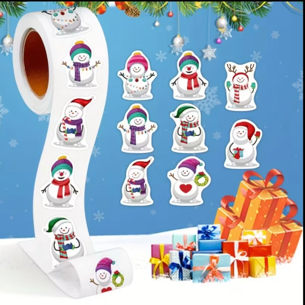 500 Snowman Stickers 1”